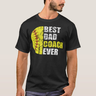 Bester Softball-Vater-Trainer Aller Zeiten Retro-V T-Shirt