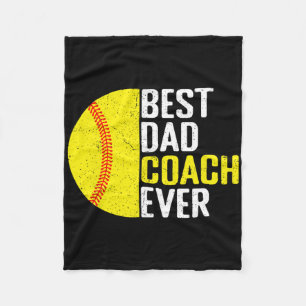 Bester Softll Dad Coach Ever Lustig Retro Softll D Fleecedecke