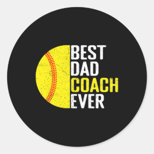 Bester Softll Dad Coach Ever Lustig Retro Softll D Runder Aufkleber