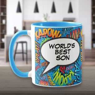 Bester Sohn der Welt Lustiges Retro-Comic-Buch Bla Tasse