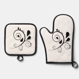 Bester Solid Color Silver Quiltierte Wärmeschutz Ofenhandschuh & Topflappen-Set
