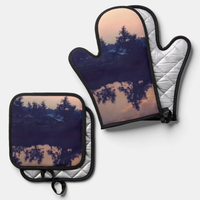 Bester Solid Color Silver Quiltierte Wärmeschutz Ofenhandschuh & Topflappen-Set (Vorderseite/Rückseite)