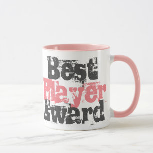 Bester Spieler Preis in Rosa und Grau Tasse
