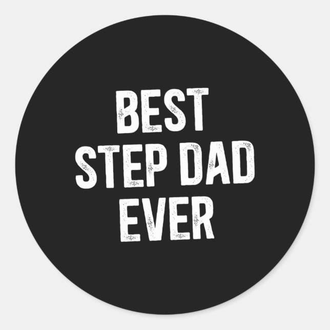 Bester Step-Vater je Bester Stepdad je Runder Aufkleber (Vorderseite)