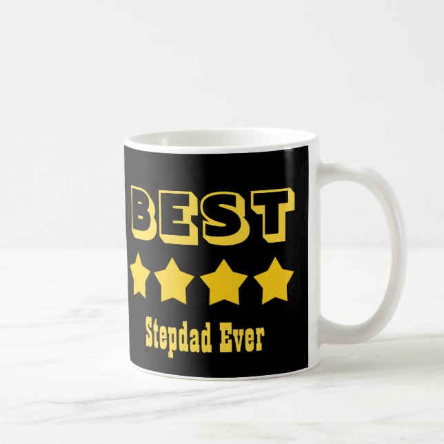 Bester STEPDAD überhaupt SCHWARZES GOLD 4 Sterne Kaffeetasse (Rechts)