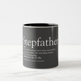 Bester Stepfather, Stepdad Definition Spaß grau Zweifarbige Tasse