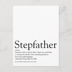 Bester Stiefvater aller Zeiten, Definition Stiefva Postkarte