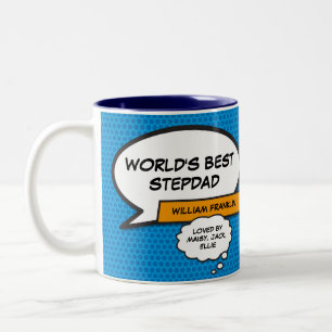 Bester Stiefvater aller Zeiten, lustiges Stiefvate Zweifarbige Tasse