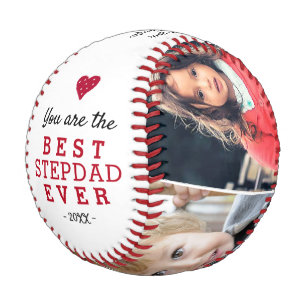 Bester Stiefvater Herz 4 Foto-Collage  Baseball