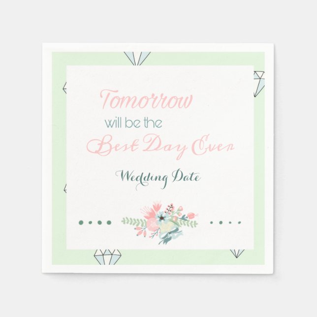 Bester Tag je (Abendessen der Probe) Serviette (Vorderseite)