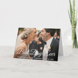 Bester Tag je Hochzeit Foto Danke, Falten Dankeskarte