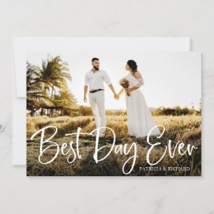 Bester Tag je Niedliche Hochzeit Danke Foto Karte