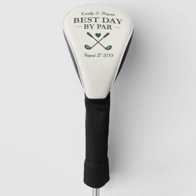 Bester Tag Par Persönliche Hochzeit Golf Headcover (Vorderseite)