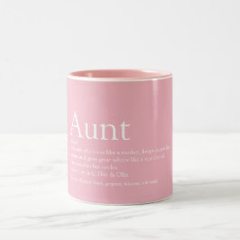 Bester Tante-Spaß-Pink-Definition-Zitat Zweifarbige Tasse