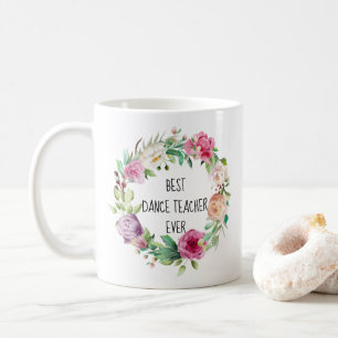 Bester Tanzlehrer je Blumenschatz Danke Kaffeetasse
