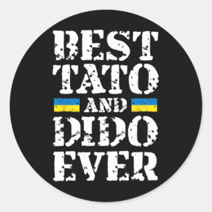 Bester Tato und Dido überhaupt Ukraine Vatertag St Runder Aufkleber