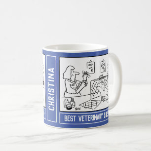 Bester Tierchirurg Cartoon mit Name Choice. Kaffeetasse