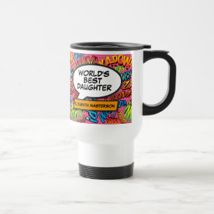 Bester Tochter der Welt Lustiges modernes Retro-Co Reisebecher