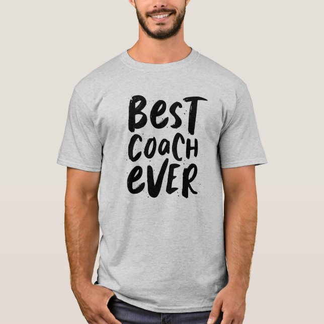 Bester Trainer je modernes Schwarz-weißes Sporttea T-Shirt (Vorderseite)