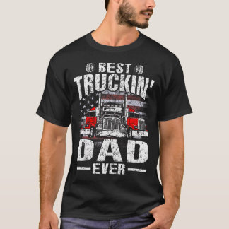 Bester Truckin39 Dad Ever Usa Flagge Für Frauen T-Shirt