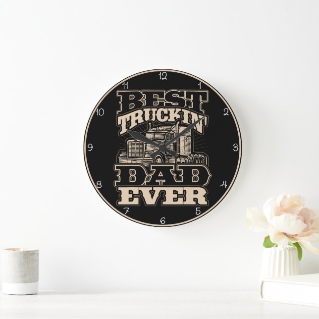 Bester Truckin-Vater je Große Wanduhr (Zuhause)