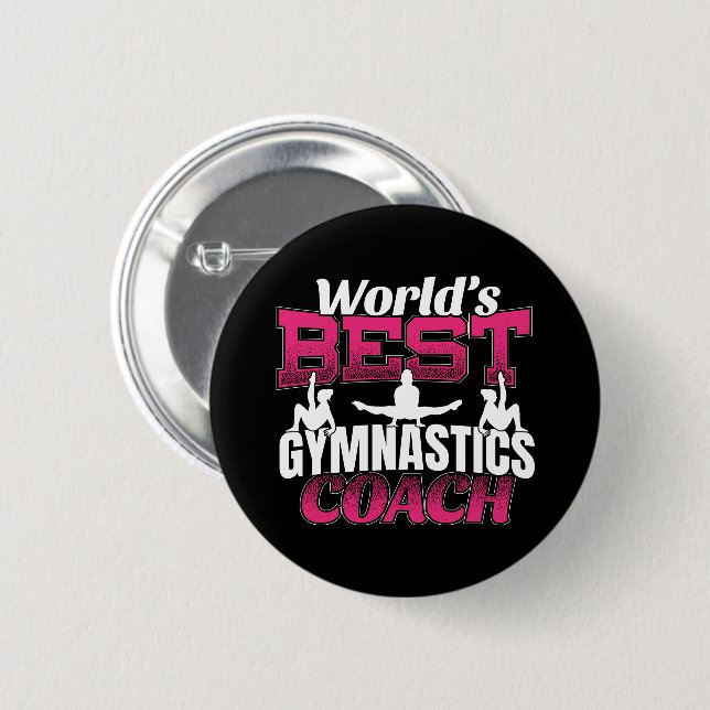 Bester Turncoach der Welt für Mädchen Button (Vorne & Hinten)