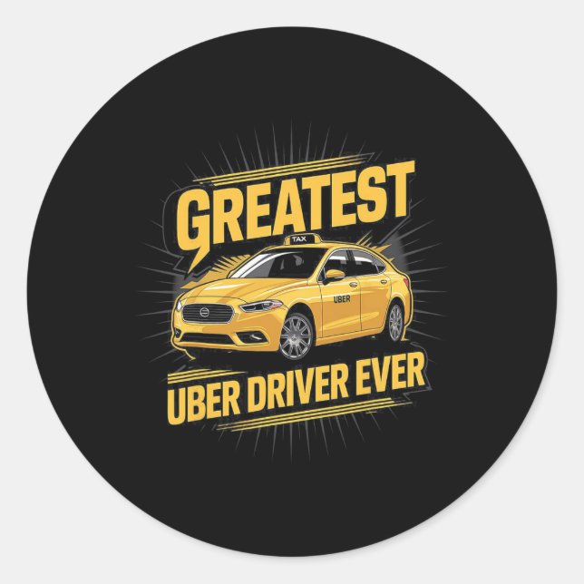 Bester Uber Driver je Uber Driver Funny 1 Runder Aufkleber (Vorderseite)