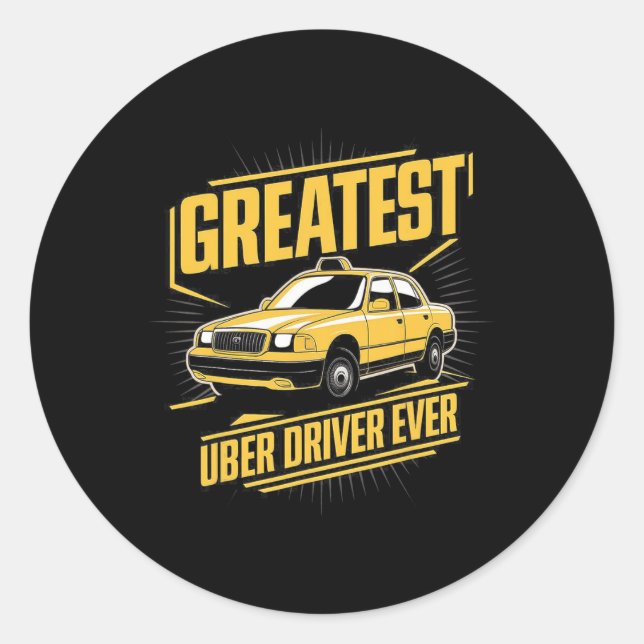 Bester Uber Driver je Uber Driver Funny Runder Aufkleber (Vorderseite)