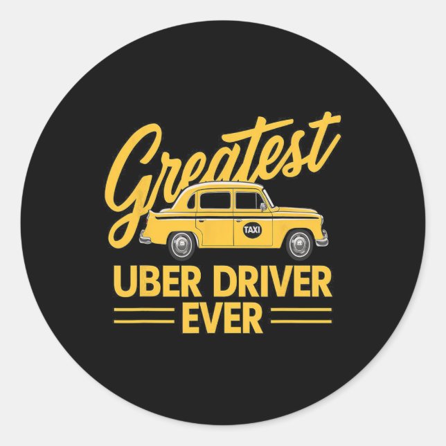 Bester Uber Driver je Uber Driver Funny Runder Aufkleber (Vorderseite)