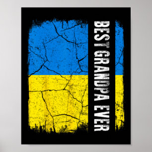 Bester ukrainischer Opa aller Zeiten Ukraine-Flagg Poster