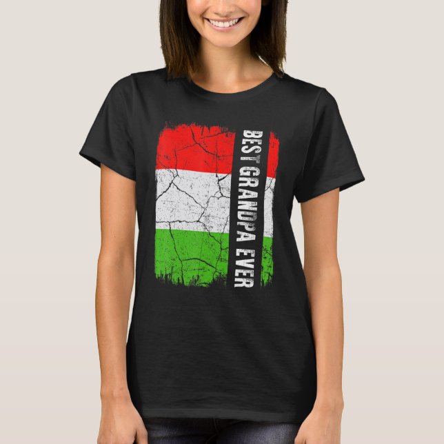 Bester ungarischer Opa je Ungarische Flaggenvater T-Shirt (Vorderseite)
