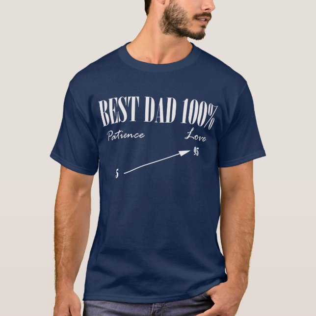 Bester Vater 100% Liebe Geduld Funky Vater T-Shirt (Vorderseite)
