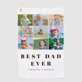 Bester Vater 9 Foto Collage Golf Handtuch