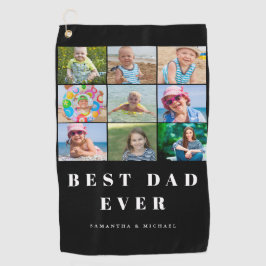 Bester Vater 9 Foto Collage Golf Handtuch