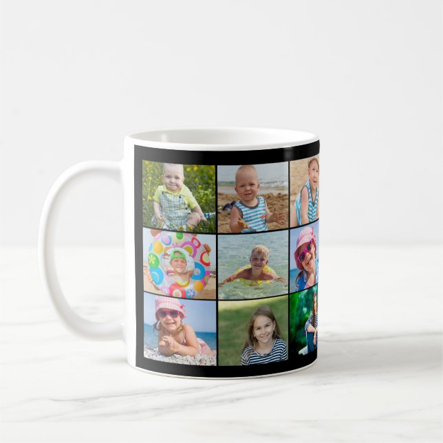 Bester Vater 9 Fotocollage Vatertag Tasse (Links)