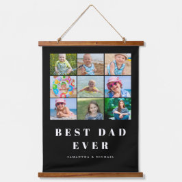 Bester Vater 9 FotoCollage Wandteppich Mit Holzrahmen