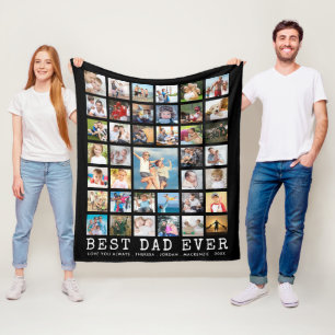 BESTER VATER ALLE ZEIT 39 Fotocollage Dein Text un Fleecedecke