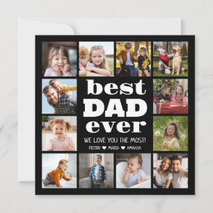 Bester VATER Aller Zeiten 12 Foto-Collage  Feiertagskarte