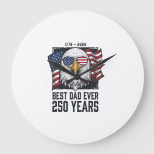 Bester Vater Aller Zeiten 250 Jahre Patriotischer  Große Wanduhr