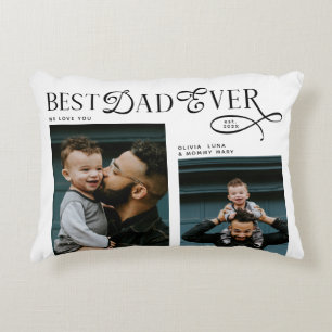 Bester Vater aller Zeiten 4 Fotos Moderne Geschenk Dekokissen