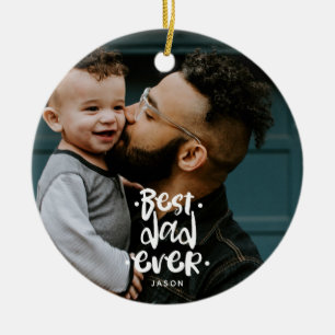 Bester Vater Aller Zeiten Benutzerdefiniertes Foto Keramik Ornament