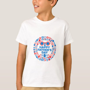 Bester Vater aller Zeiten Blau Rotes Grafik-Gesche T-Shirt