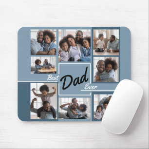 Bester Vater Aller Zeiten Blaues Fotocollage Vater Mousepad