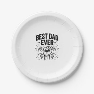 Bester Vater Aller Zeiten Fist Bump Vintage-Shirt- Pappteller