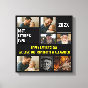Bester Vater Aller Zeiten Foto-Collage und benutze Leinwanddruck