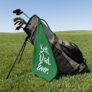 'Bester. Vater. Aller Zeiten.' Grüner Weiß Herzlic Golfhandtuch