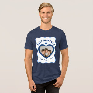 Bester Vater Aller Zeiten Herz Foto Karte Minimali Tri-Blend Shirt