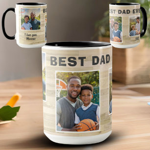 Bester Vater Aller Zeiten Holz 3 Foto Collage Vate Tasse