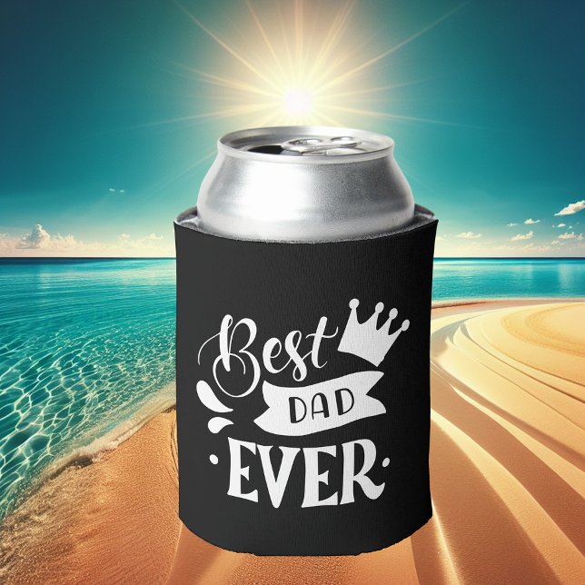 Bester Vater aller Zeiten in Schwarzweiß Dosenkühler (Von Creator hochgeladen)