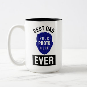 Bester Vater aller Zeiten, individuelle Foto-Silho Zweifarbige Tasse